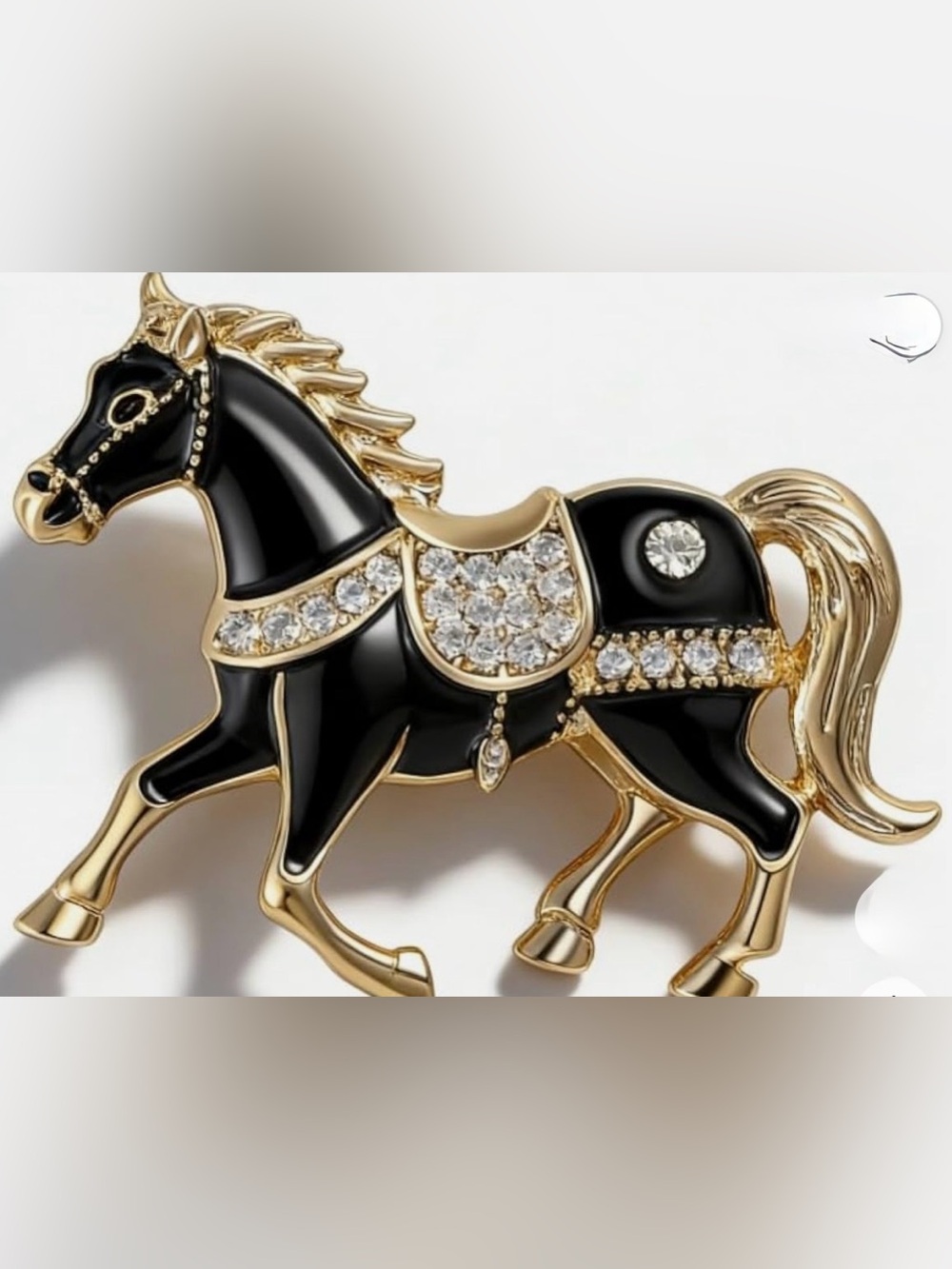 New Horse Rhinestone Brooch